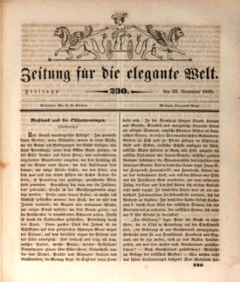 Zeitung für die elegante Welt Freitag 23. November 1838