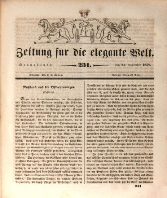 Zeitung für die elegante Welt Samstag 24. November 1838