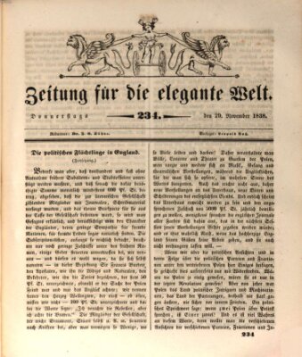 Zeitung für die elegante Welt Donnerstag 29. November 1838