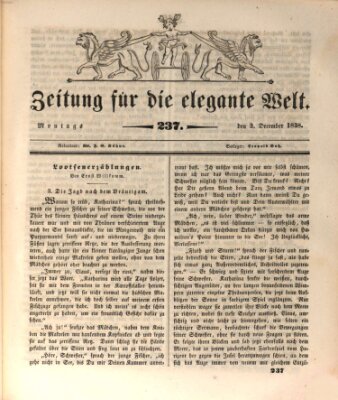 Zeitung für die elegante Welt Montag 3. Dezember 1838