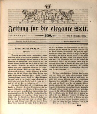 Zeitung für die elegante Welt Dienstag 4. Dezember 1838