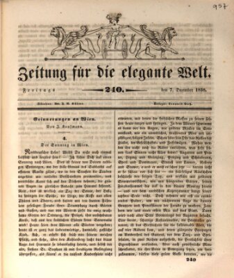 Zeitung für die elegante Welt Freitag 7. Dezember 1838