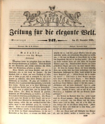 Zeitung für die elegante Welt Montag 17. Dezember 1838