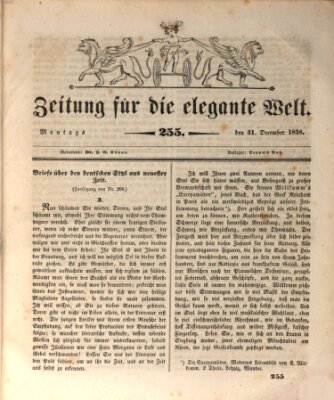 Zeitung für die elegante Welt Montag 31. Dezember 1838