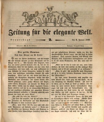 Zeitung für die elegante Welt Donnerstag 3. Januar 1839