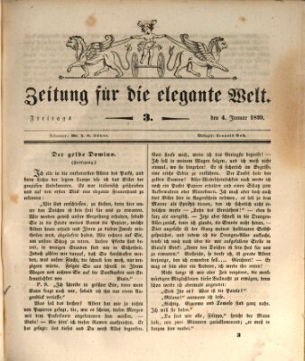 Zeitung für die elegante Welt Freitag 4. Januar 1839