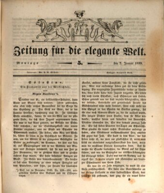 Zeitung für die elegante Welt Montag 7. Januar 1839