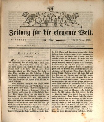 Zeitung für die elegante Welt Dienstag 8. Januar 1839