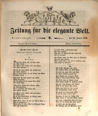 Zeitung für die elegante Welt Donnerstag 10. Januar 1839
