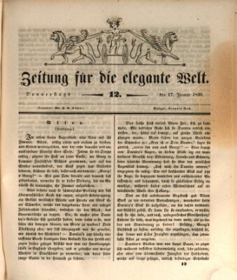 Zeitung für die elegante Welt Donnerstag 17. Januar 1839