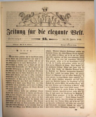 Zeitung für die elegante Welt Freitag 18. Januar 1839