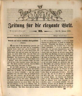 Zeitung für die elegante Welt Donnerstag 31. Januar 1839