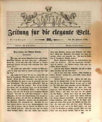 Zeitung für die elegante Welt Dienstag 12. Februar 1839