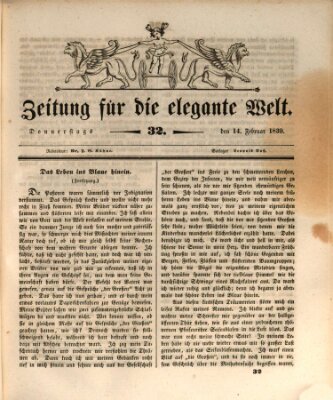 Zeitung für die elegante Welt Donnerstag 14. Februar 1839