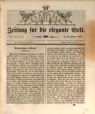 Zeitung für die elegante Welt Dienstag 19. Februar 1839