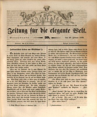 Zeitung für die elegante Welt Samstag 23. Februar 1839