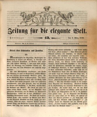 Zeitung für die elegante Welt Freitag 1. März 1839