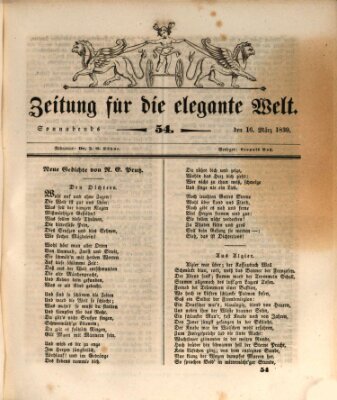 Zeitung für die elegante Welt Samstag 16. März 1839