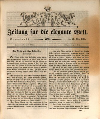 Zeitung für die elegante Welt Samstag 23. März 1839