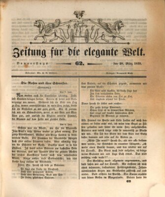 Zeitung für die elegante Welt Donnerstag 28. März 1839