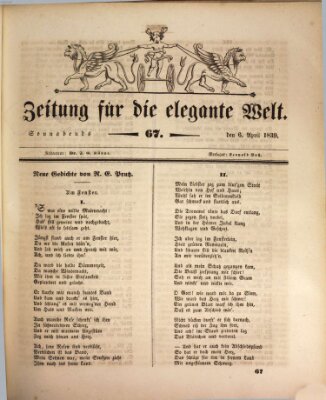 Zeitung für die elegante Welt Samstag 6. April 1839