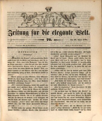 Zeitung für die elegante Welt Freitag 19. April 1839