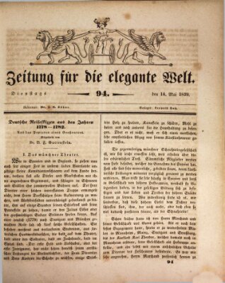 Zeitung für die elegante Welt Dienstag 14. Mai 1839