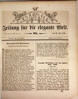 Zeitung für die elegante Welt Donnerstag 16. Mai 1839