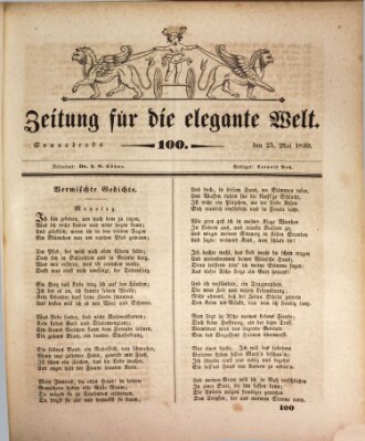 Zeitung für die elegante Welt Samstag 25. Mai 1839