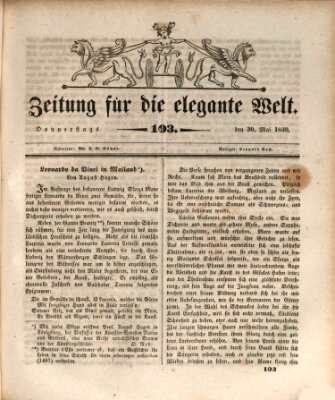 Zeitung für die elegante Welt Donnerstag 30. Mai 1839