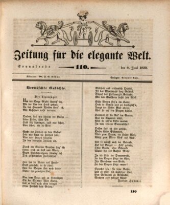 Zeitung für die elegante Welt Samstag 8. Juni 1839