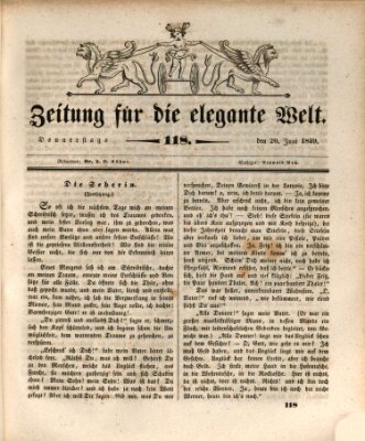 Zeitung für die elegante Welt Donnerstag 20. Juni 1839