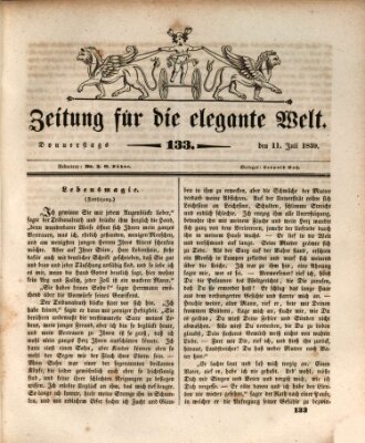 Zeitung für die elegante Welt Donnerstag 11. Juli 1839