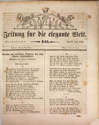 Zeitung für die elegante Welt Samstag 27. Juli 1839