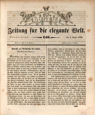 Zeitung für die elegante Welt Donnerstag 1. August 1839