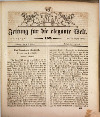 Zeitung für die elegante Welt Dienstag 13. August 1839