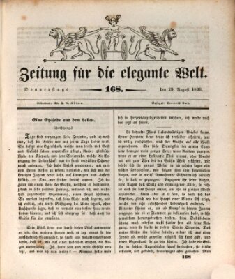 Zeitung für die elegante Welt Donnerstag 29. August 1839