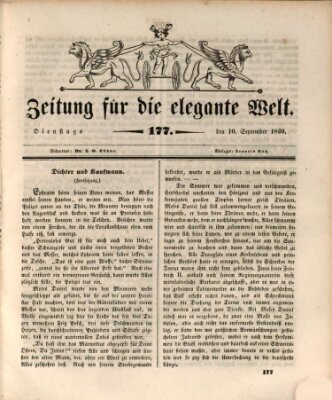 Zeitung für die elegante Welt Dienstag 10. September 1839