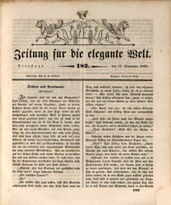 Zeitung für die elegante Welt Dienstag 17. September 1839