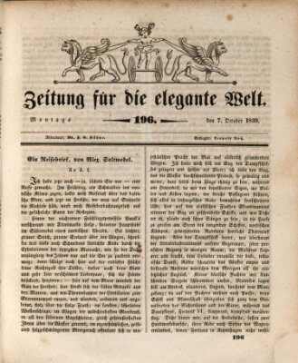 Zeitung für die elegante Welt Montag 7. Oktober 1839