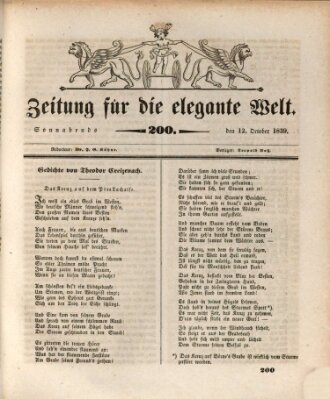 Zeitung für die elegante Welt Samstag 12. Oktober 1839