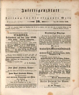 Zeitung für die elegante Welt Samstag 19. Oktober 1839