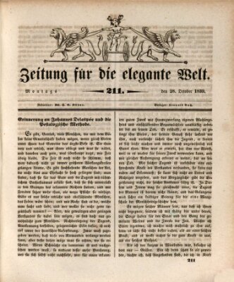 Zeitung für die elegante Welt Montag 28. Oktober 1839