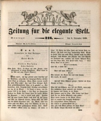 Zeitung für die elegante Welt Montag 4. November 1839