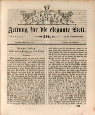 Zeitung für die elegante Welt Montag 11. November 1839