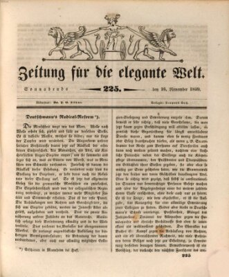 Zeitung für die elegante Welt Samstag 16. November 1839