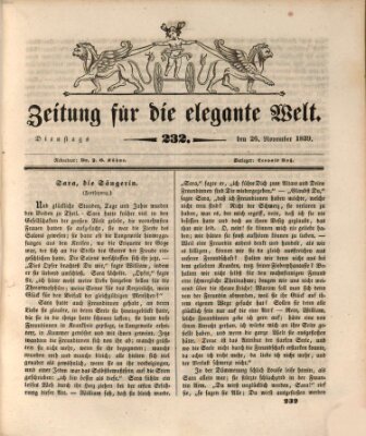 Zeitung für die elegante Welt Dienstag 26. November 1839