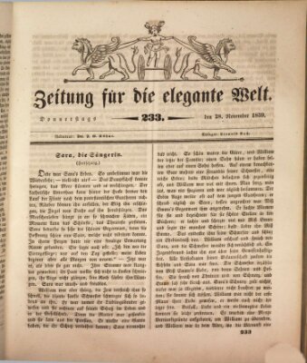 Zeitung für die elegante Welt Donnerstag 28. November 1839