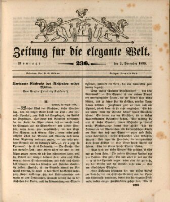 Zeitung für die elegante Welt Montag 2. Dezember 1839