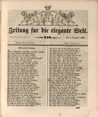 Zeitung für die elegante Welt Samstag 7. Dezember 1839